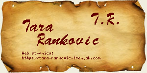 Tara Ranković vizit kartica